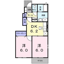 山の中 徒歩1分 1階の物件間取画像